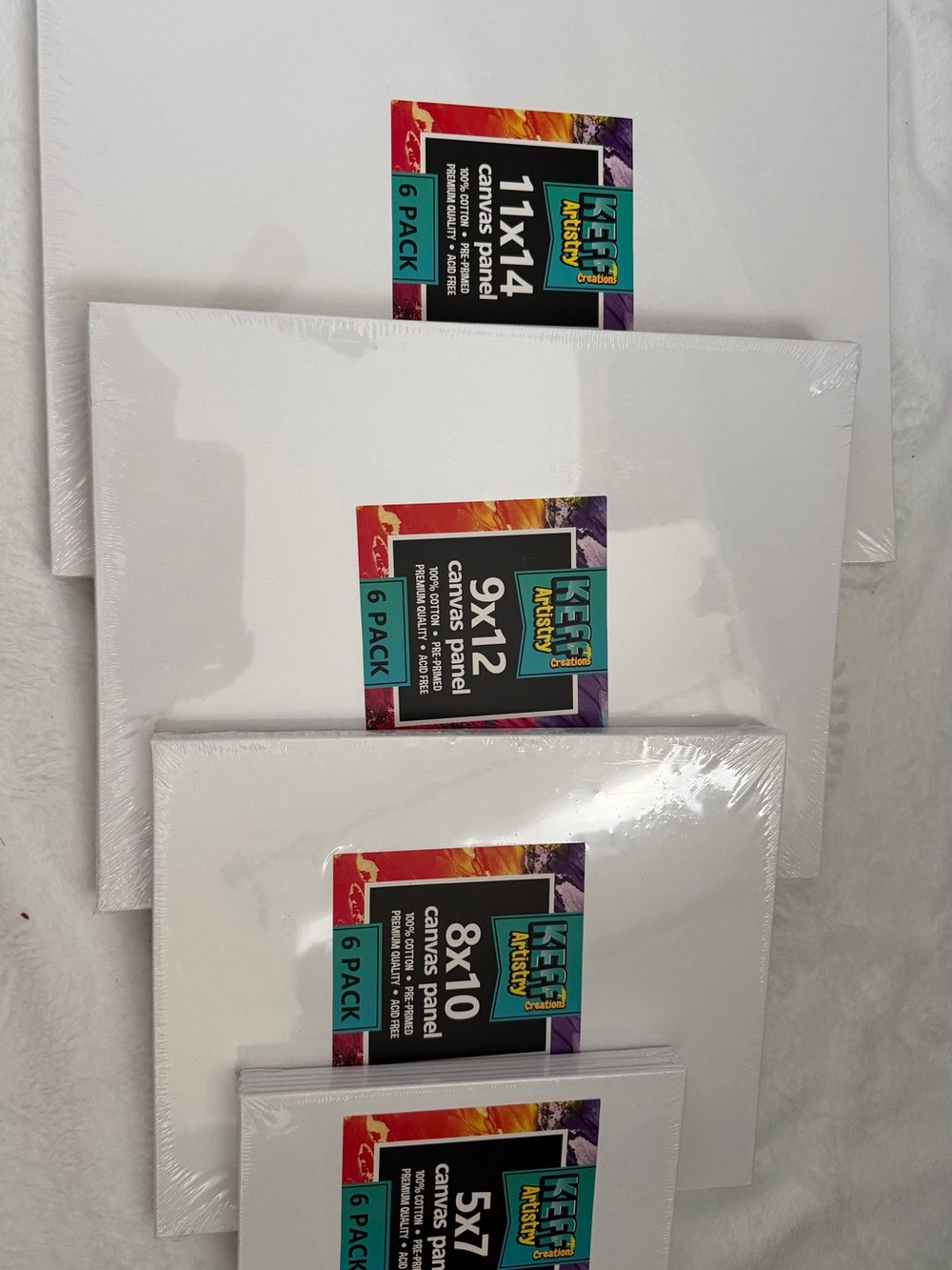 KEEE! Artist Creations White Canvas Panel Assortment - 6 Pack